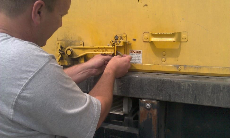 Tamper-resistant lock on USPS truck